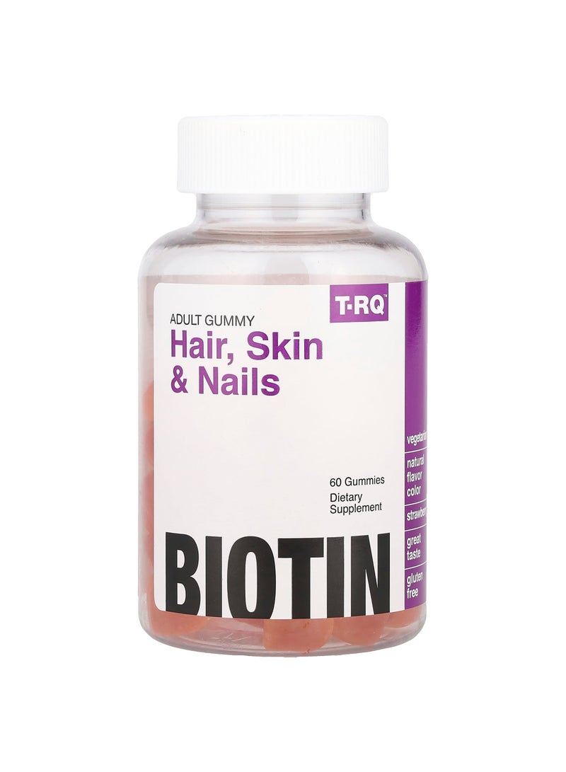 Adult Gummy, Hair, Skin & Nails, Strawberry, 60 Gummies